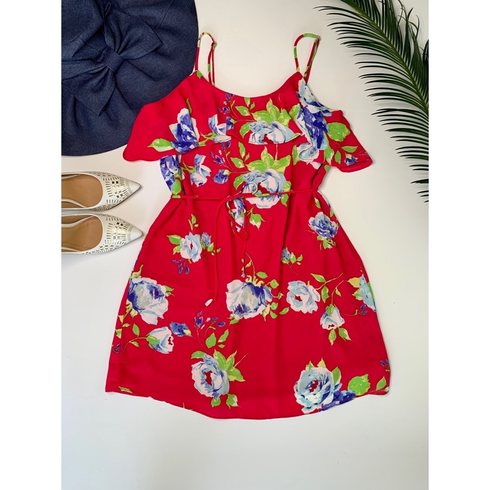 Everly | Hot Pink Floral Dress